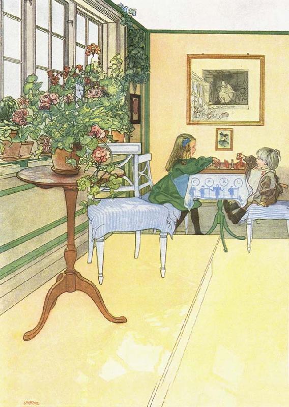 Carl Larsson The Chess Game Sweden oil painting art